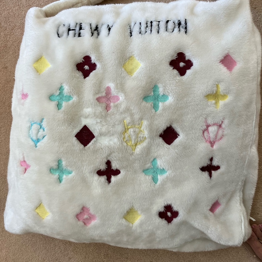 Chewy Vuiton Designer Dog Bed - White and Multicolor - Picture 2 of 4